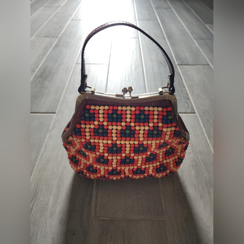 Patricia Nash Beaded Crossbody Kisslock Bag